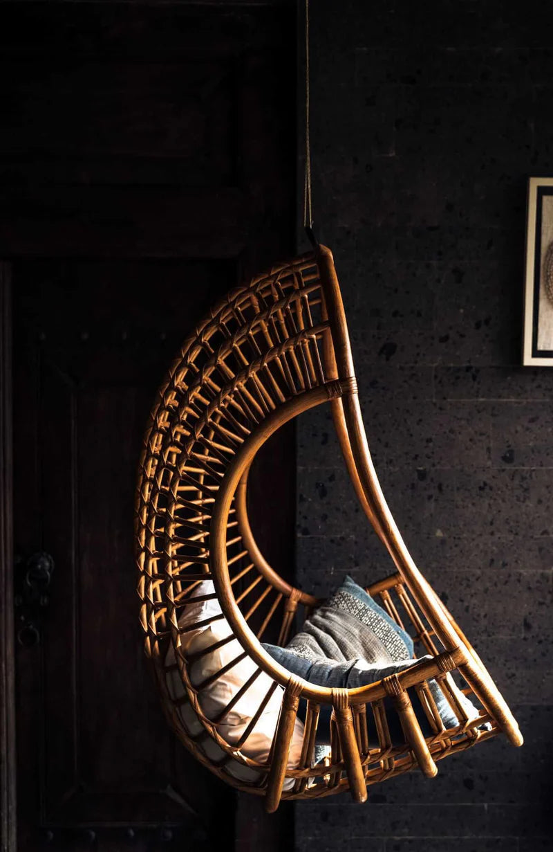 Bamboo Cane Swing Chair for Balcony & Living Room - Adah | Luxury Rattan Handicrafts 