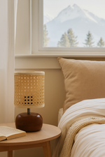 Handwoven Rattan Table Lamp for Cozy Home Décor - Beckett by Luxury Rattan Handicrafts 