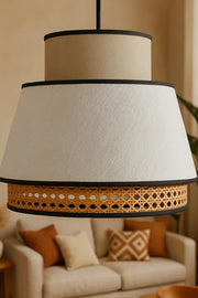 Rattan Hanging Light for Living Room | Cane Pendant Lamp - Blaze