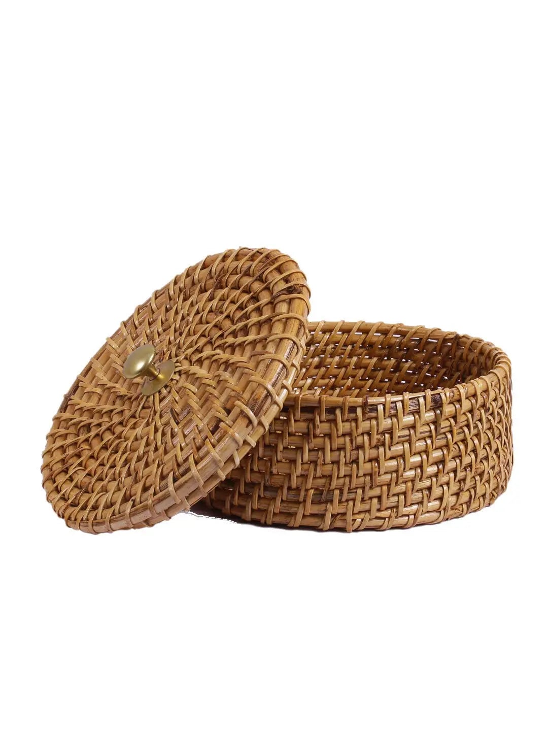 Cane Casserole for Roti Chapati | Wicker Bread Basket with Lid - Barrett