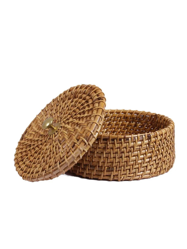 Cane Casserole for Roti Chapati | Wicker Bread Basket with Lid - Barrett