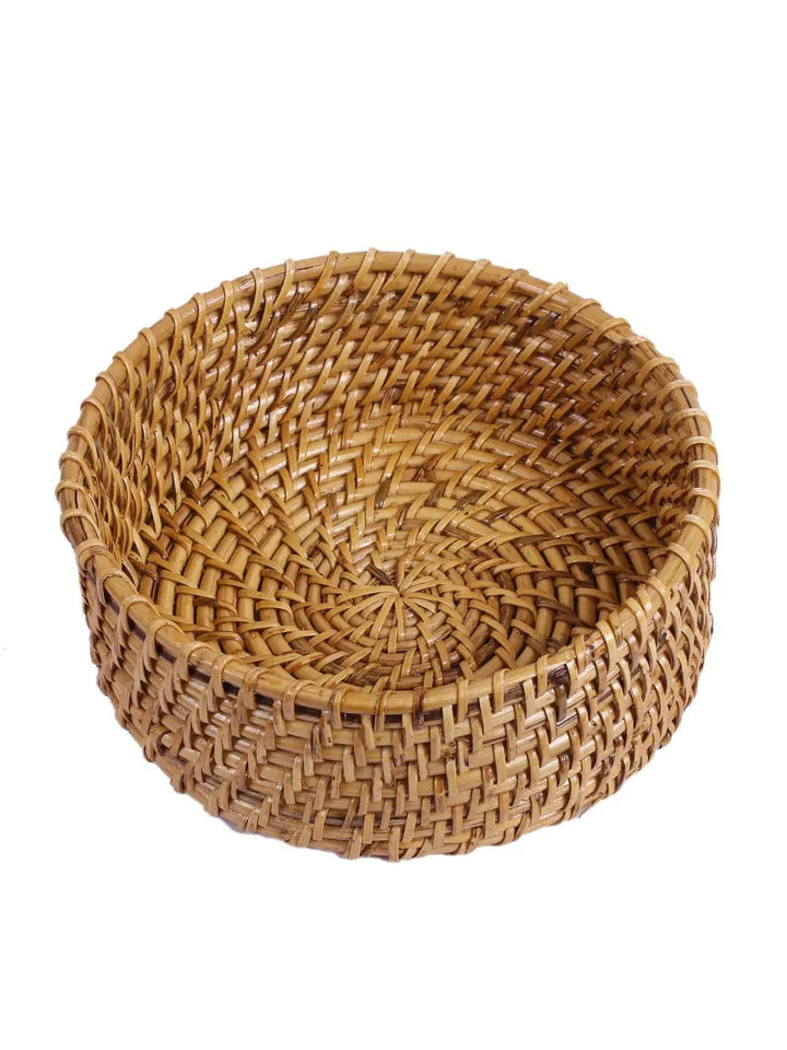 Cane Casserole for Roti Chapati | Wicker Bread Basket with Lid - Barrett