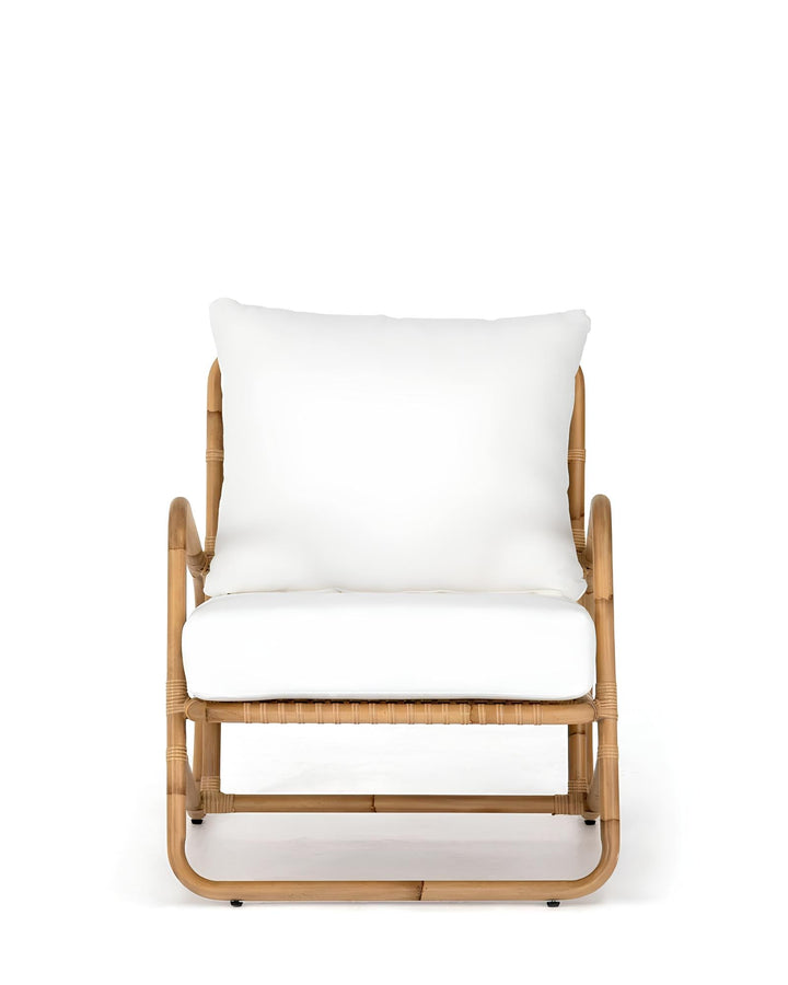 Cane Chairs for Balcony | Rattan Accent Chair with Cushion - Anaisha by Luxury Rattan Handicrafts 