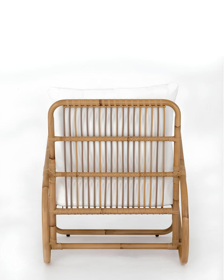 Cane Chairs for Balcony | Rattan Accent Chair with Cushion - Anaisha by Luxury Rattan Handicrafts 