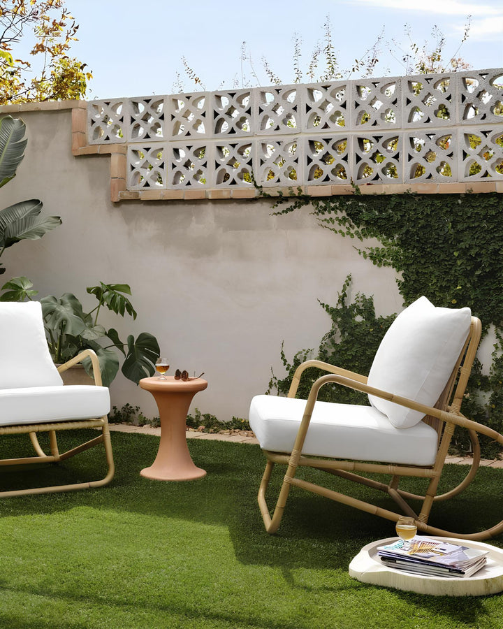 Cane Chairs for Balcony | Rattan Accent Chair with Cushion - Anaisha by Luxury Rattan Handicrafts 