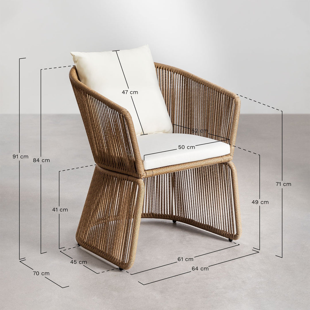 Rattan Chair with Cushion for Garden - Orsino