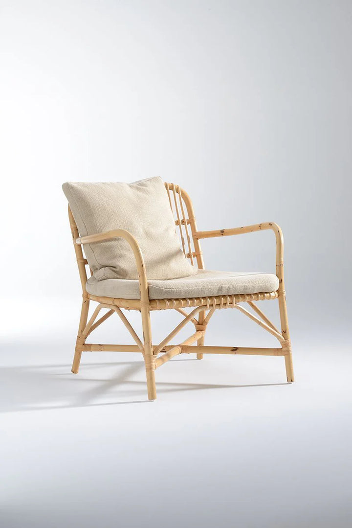 Bamboo Lounge Chair with Cushion for Living Room - Amias