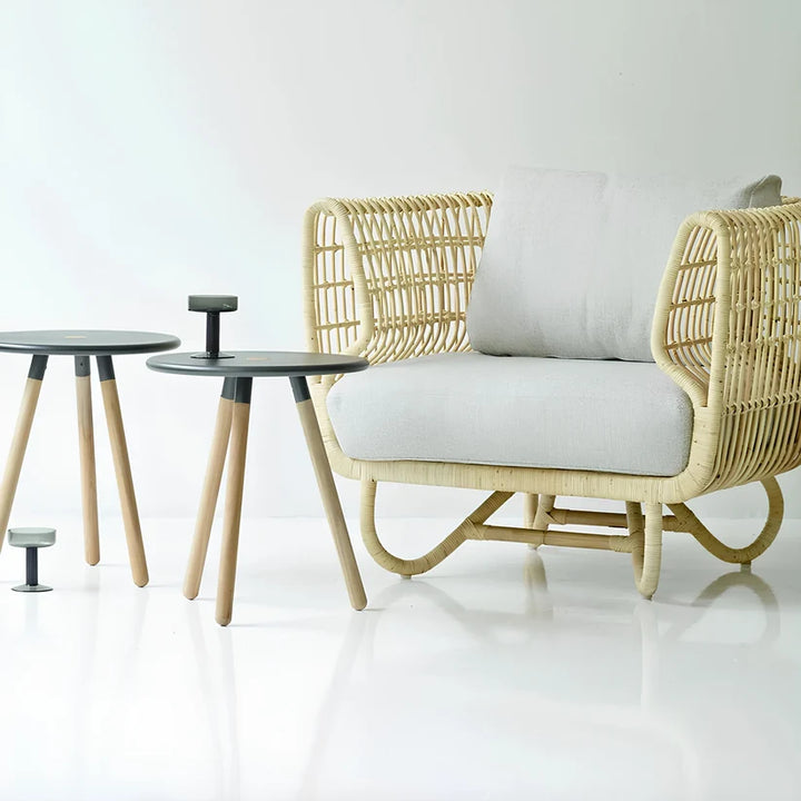 Cane Lounge Chair for Living Room | Bamboo Chair with Cushion - Griffin