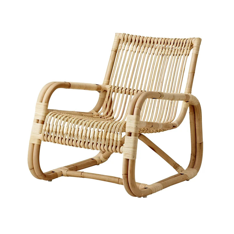 Cane Lounge Chair for Living Room | Rattan Chair with Cushion - Kaia