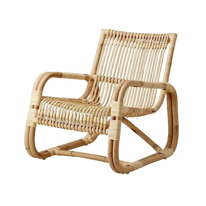 Cane Lounge Chair for Living Room | Rattan Chair with Cushion - Kaia
