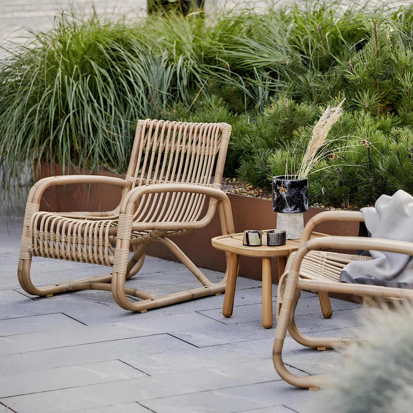 Cane Lounge Chair for Living Room | Rattan Chair with Cushion - Kaia