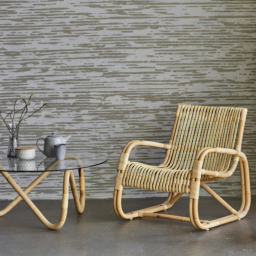 Cane Lounge Chair for Living Room | Rattan Chair with Cushion - Kaia
