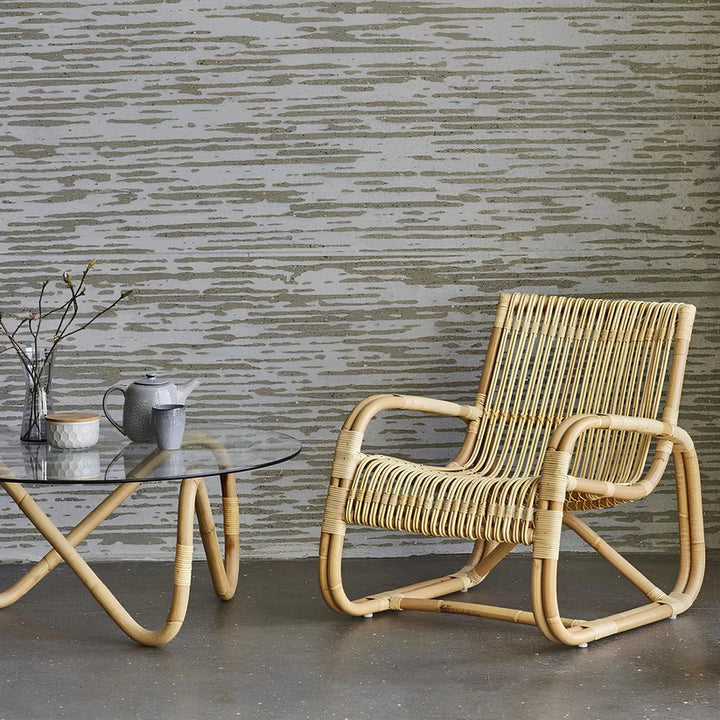Cane Lounge Chair for Living Room | Rattan Chair with Cushion - Kaia