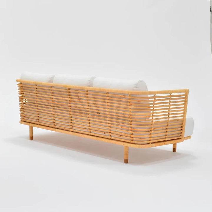 Cane Outdoor Sofa with Cushion for Patio - Adah