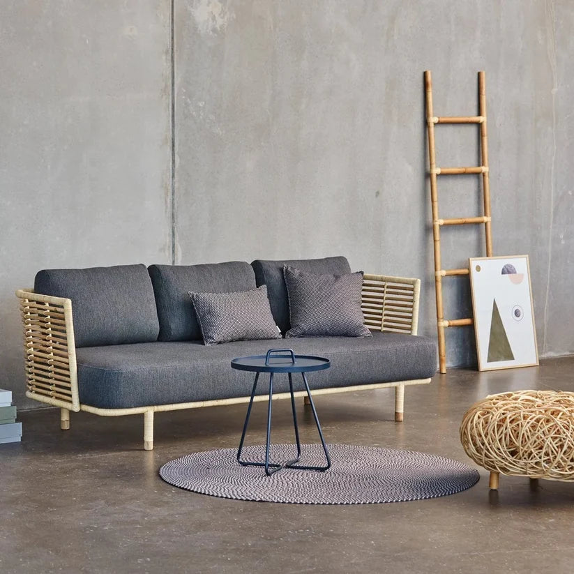 Cane Outdoor Sofa with Cushion for Patio - Isaac