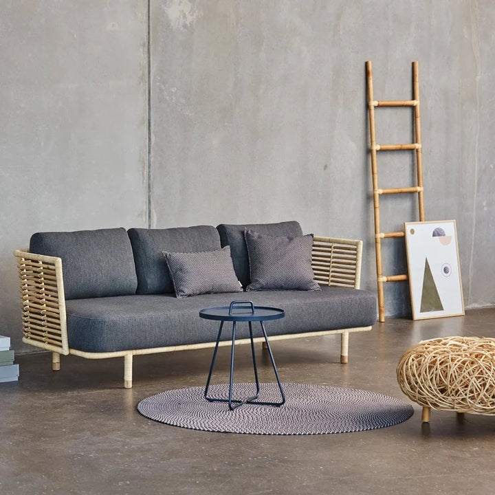 Cane Outdoor Sofa with Cushion for Patio - Isaac