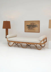Cane Outdoor Sofa with Cushion for Patio - Jared
