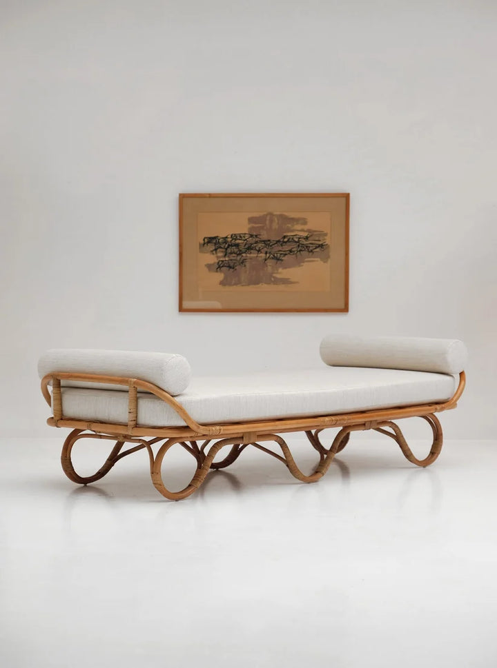 Cane Outdoor Sofa with Cushion for Patio - Jared