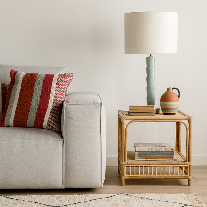 Rattan Bedside Table for Bedroom | Cane Side Table | Bamboo Nightstand - Rylan