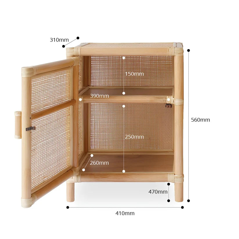 Rattan Bedside Table | Cane Side table | Bamboo table - Hollister