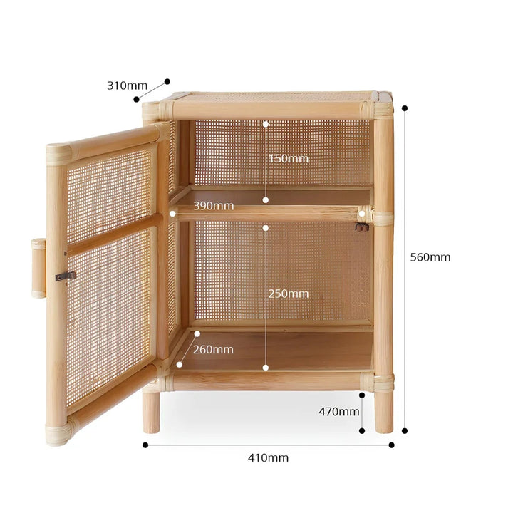 Rattan Bedside Table | Cane Side table | Bamboo table - Hollister