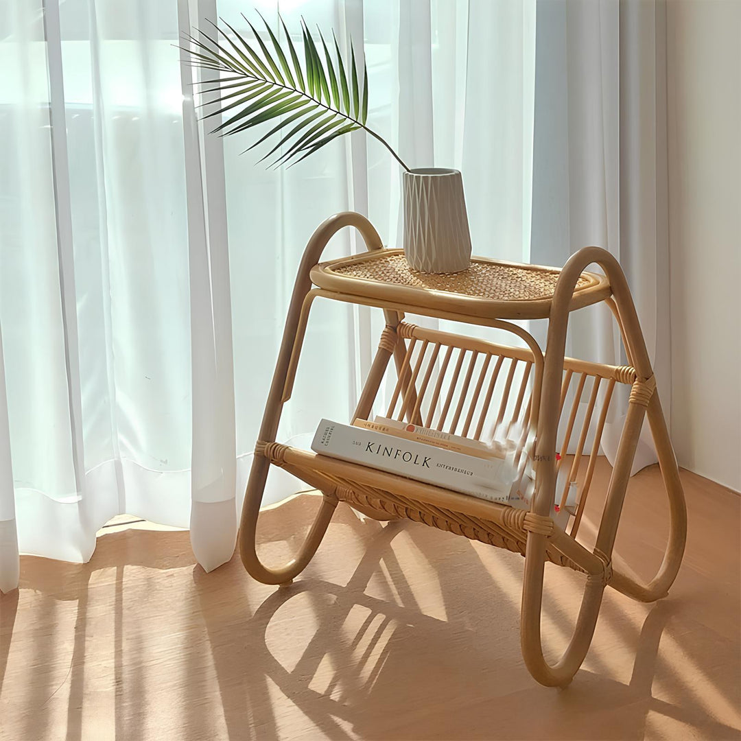 Rattan Bedside Table | Cane Side table | Bamboo table - Anaisha - Luxury Rattan Handicrafts 