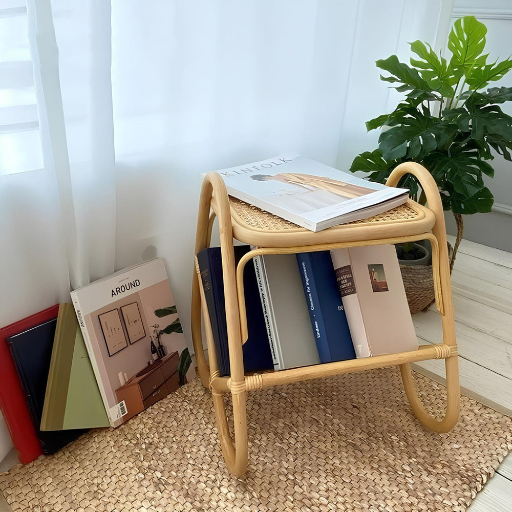 Rattan Bedside Table | Cane Side table | Bamboo table - Anaisha - Luxury Rattan Handicrafts 