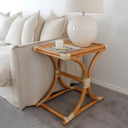 Rattan Bedside Table | Cane Side Table | Bamboo - Larisa