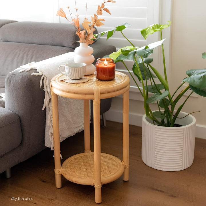 Rattan Bedside Table | Cane Side table | Bamboo table - Fintan