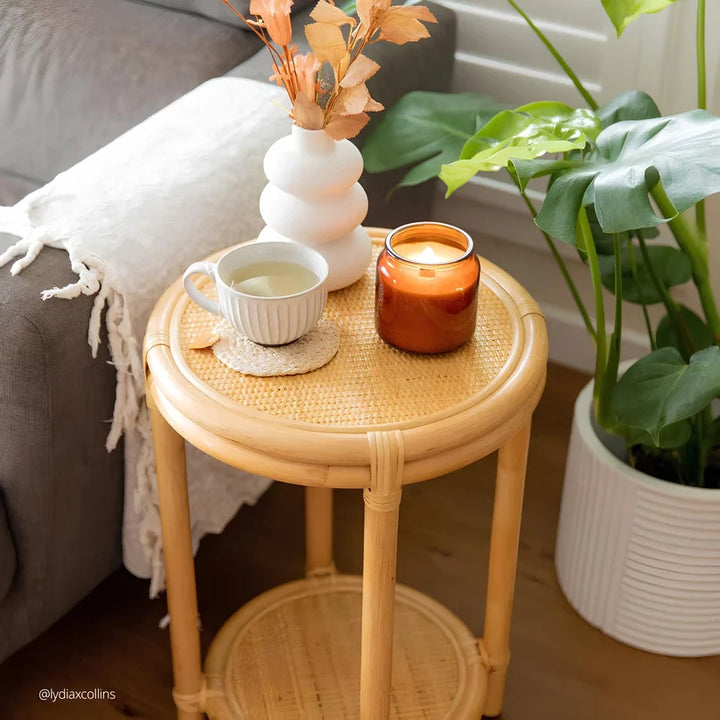 Rattan Bedside Table | Cane Side table | Bamboo table - Fintan