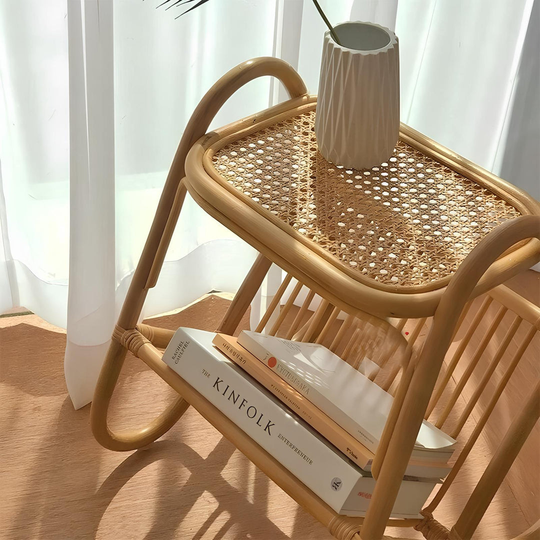 Rattan Bedside Table | Cane Side table | Bamboo table - Anaisha - Luxury Rattan Handicrafts 