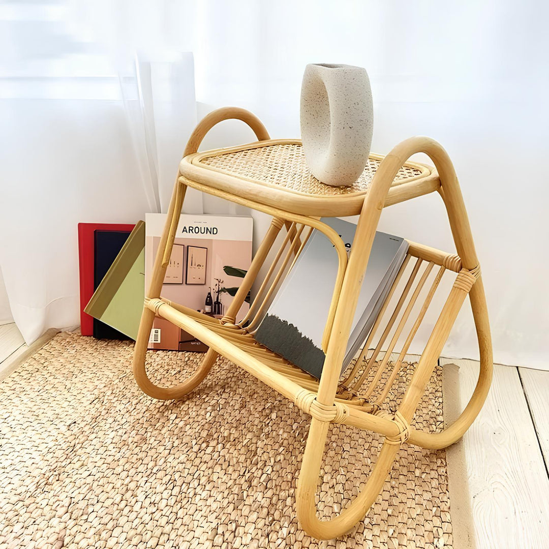 Rattan Bedside Table | Cane Side table | Bamboo table - Anaisha - Luxury Rattan Handicrafts 