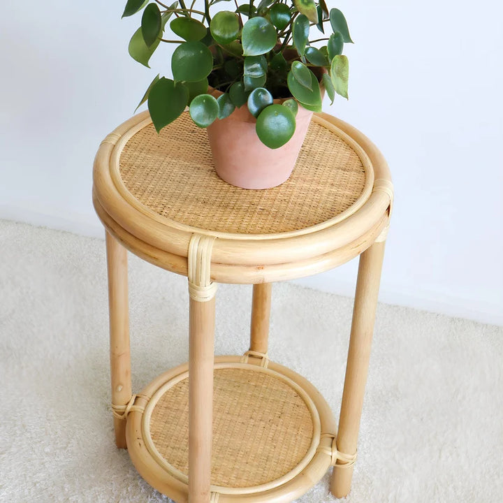 Rattan Bedside Table | Cane Side table | Bamboo table - Fintan
