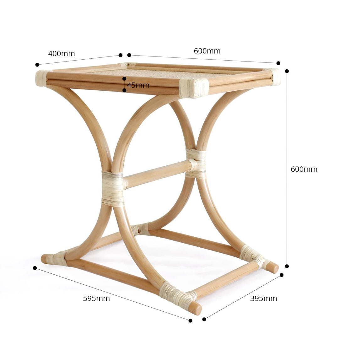 Rattan Bedside Table | Cane Side Table | Bamboo - Larisa