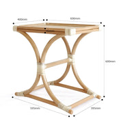 Rattan Bedside Table | Cane Side Table | Bamboo - Larisa