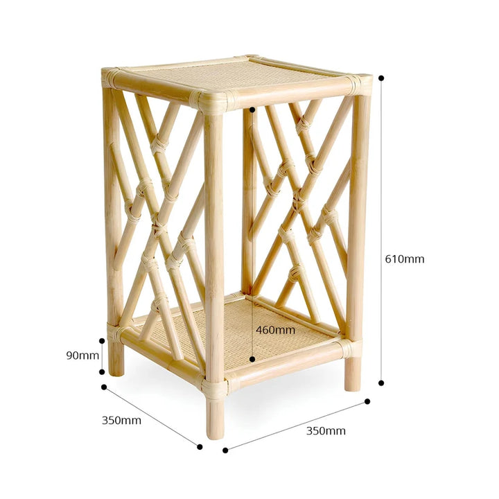 Rattan Bedside Table | Cane Side table | Bamboo table - Kaia