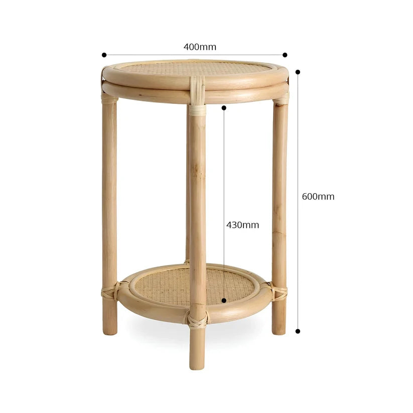 Rattan Bedside Table | Cane Side table | Bamboo table - Fintan