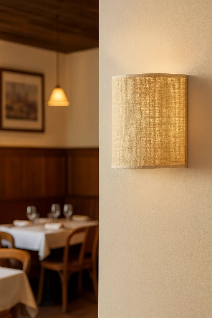 Jute Wall Lamp for Living Room - Corvin