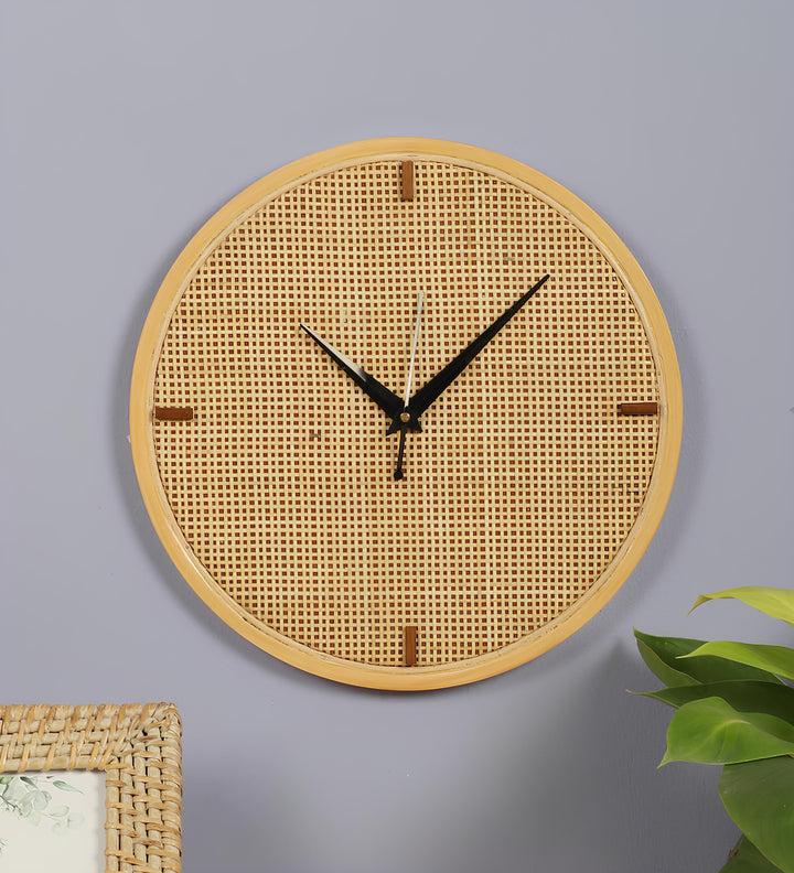Rattan Wall Clock for Living Room - Handwoven Bamboo Clock - TERRA