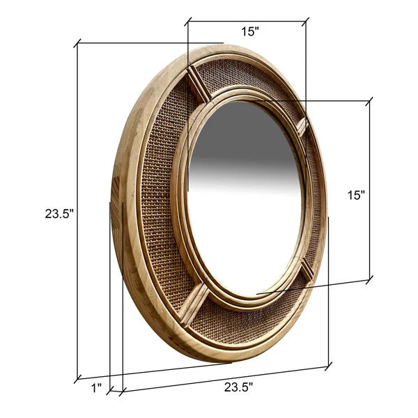 Rattan Wall Mirror for Living Room - Soleiman