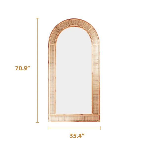Rattan Floor Mirror for Living Room - Varen