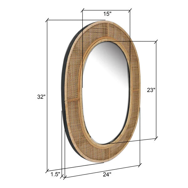 Rattan Wall Mirror for Living Room - Iverson