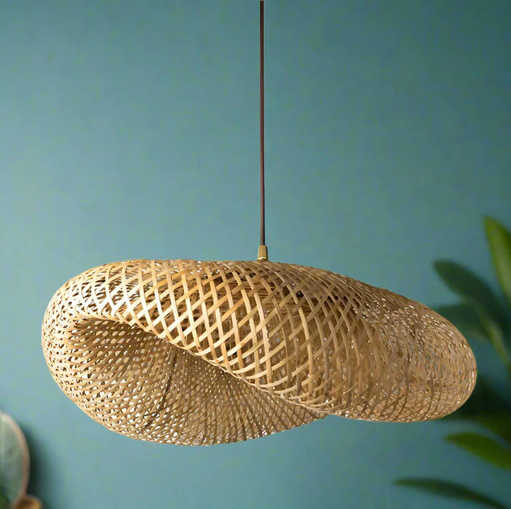 Bamboo Hanging Light for Drawing Room | Rattan Pendant Lamp - Zane