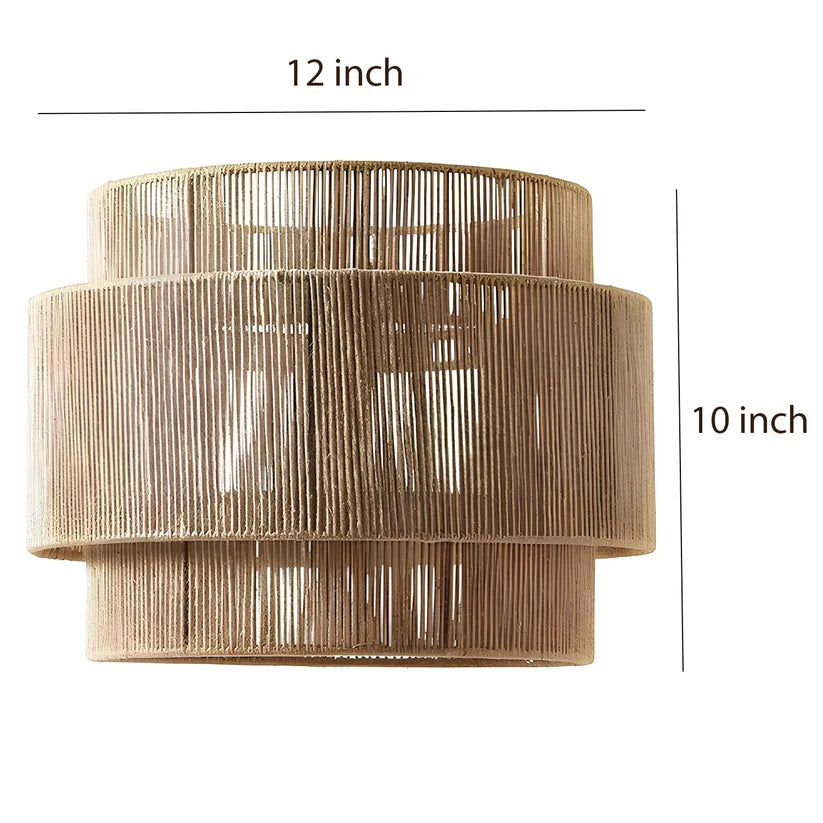 Jute Hanging Light for Bedroom | Natural Pendant Lamp - Niall