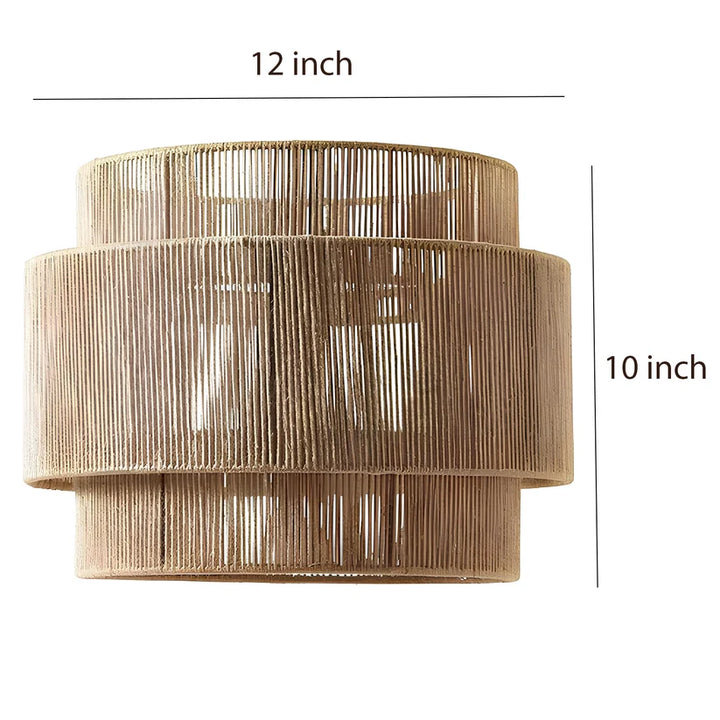 Jute Hanging Light for Bedroom | Natural Pendant Lamp - Niall