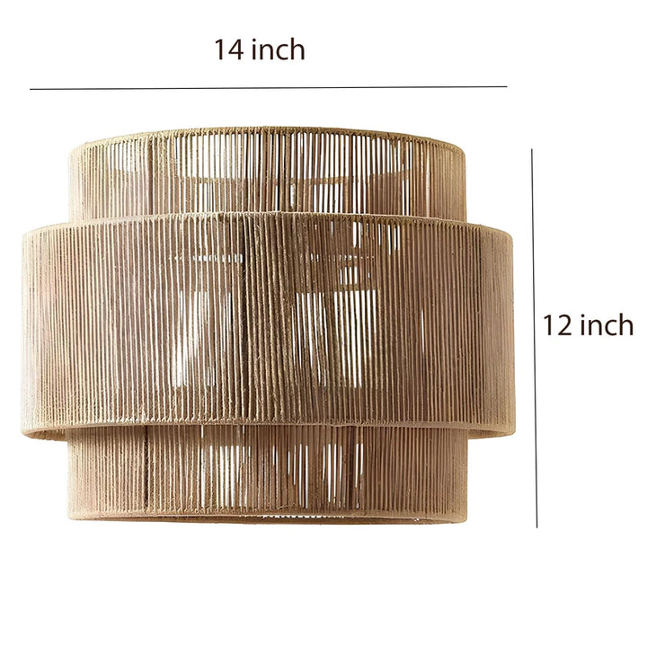 Jute Hanging Light for Bedroom | Natural Pendant Lamp - Niall