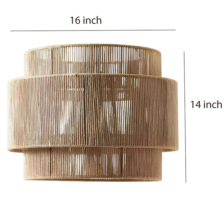 Jute Hanging Light for Bedroom | Natural Pendant Lamp - Niall