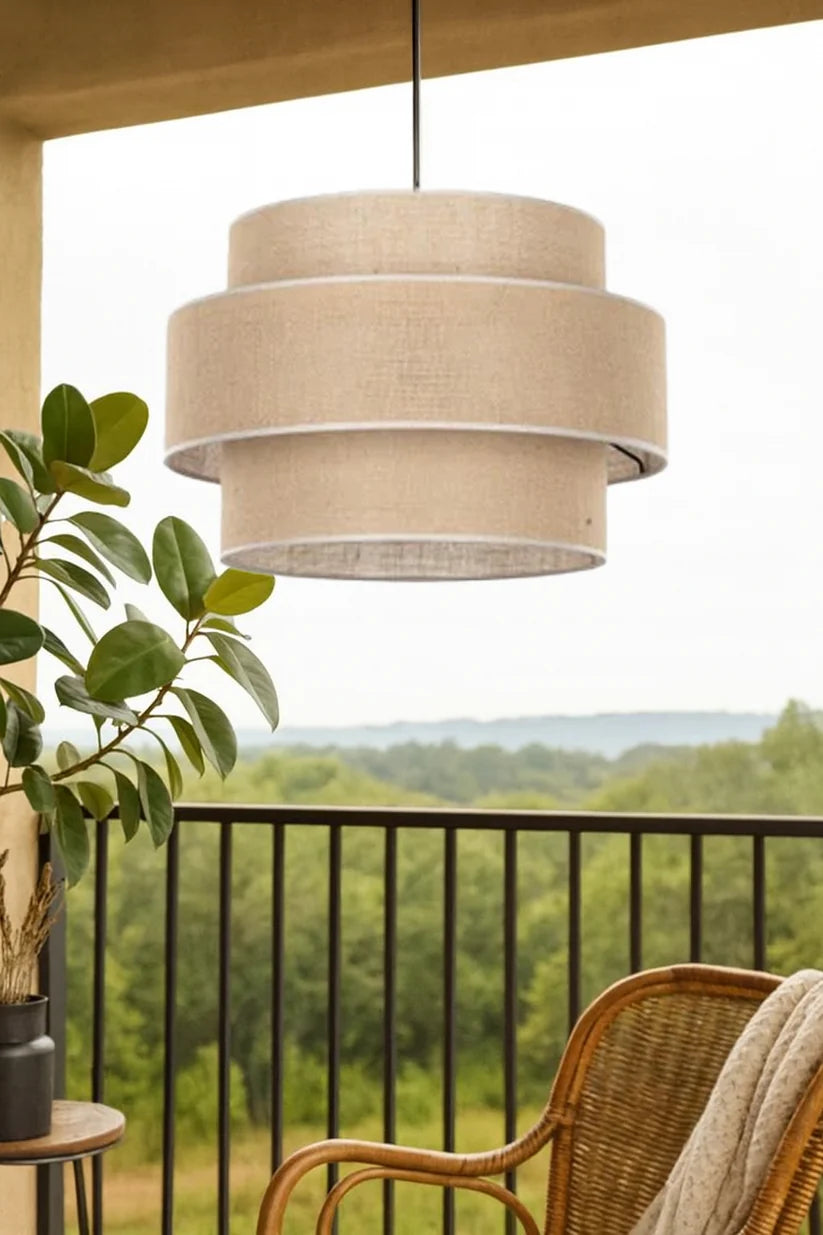 Jute Hanging Light for Living Room | Natural Pendant Lamp - Ulvar