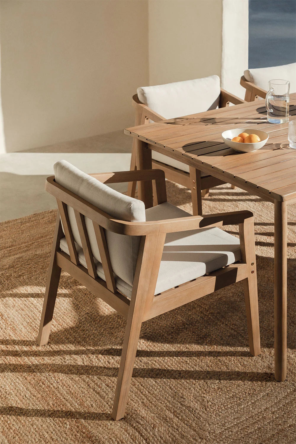 Rattan Dining Chair with Cushion for Dining Room - Anika