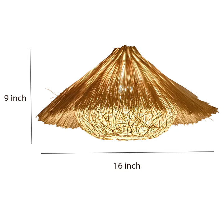 Bamboo Hanging Light for Dining Room | Rattan Pendant Lamp - Umber